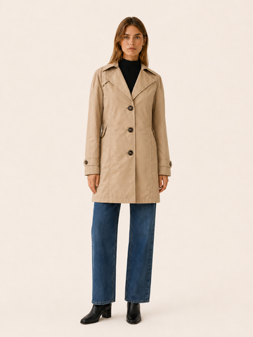 Colette | Short Trench Coat with Tailored Fit and Wide Lapels