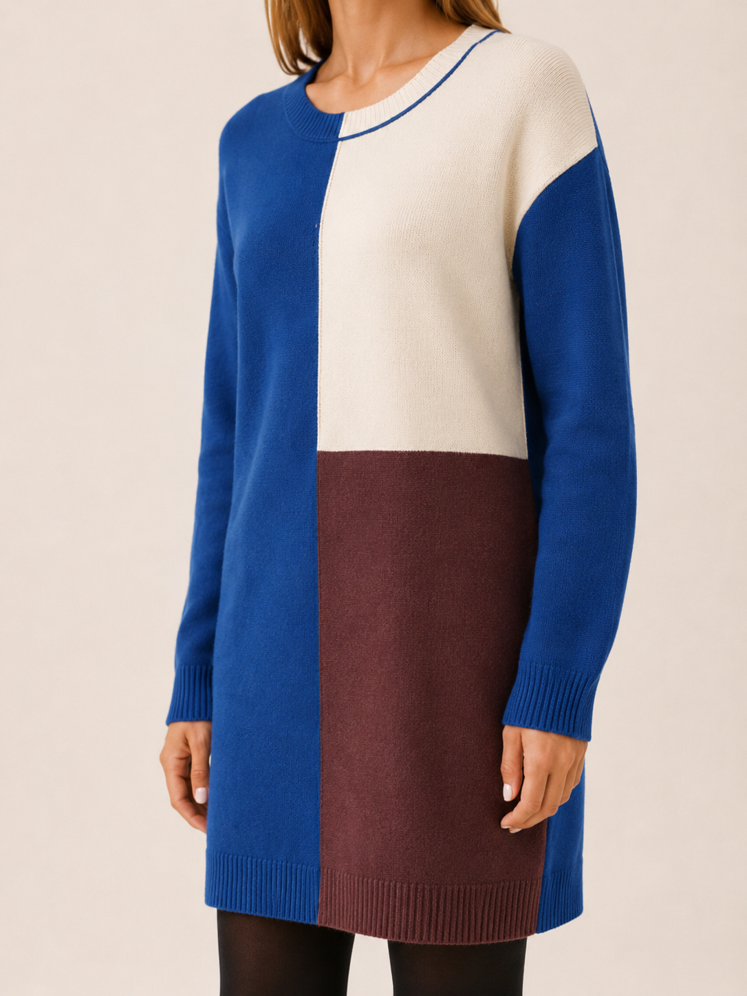 Aureline | Jumper Dress with Colour-Block Design and Relaxed Fit