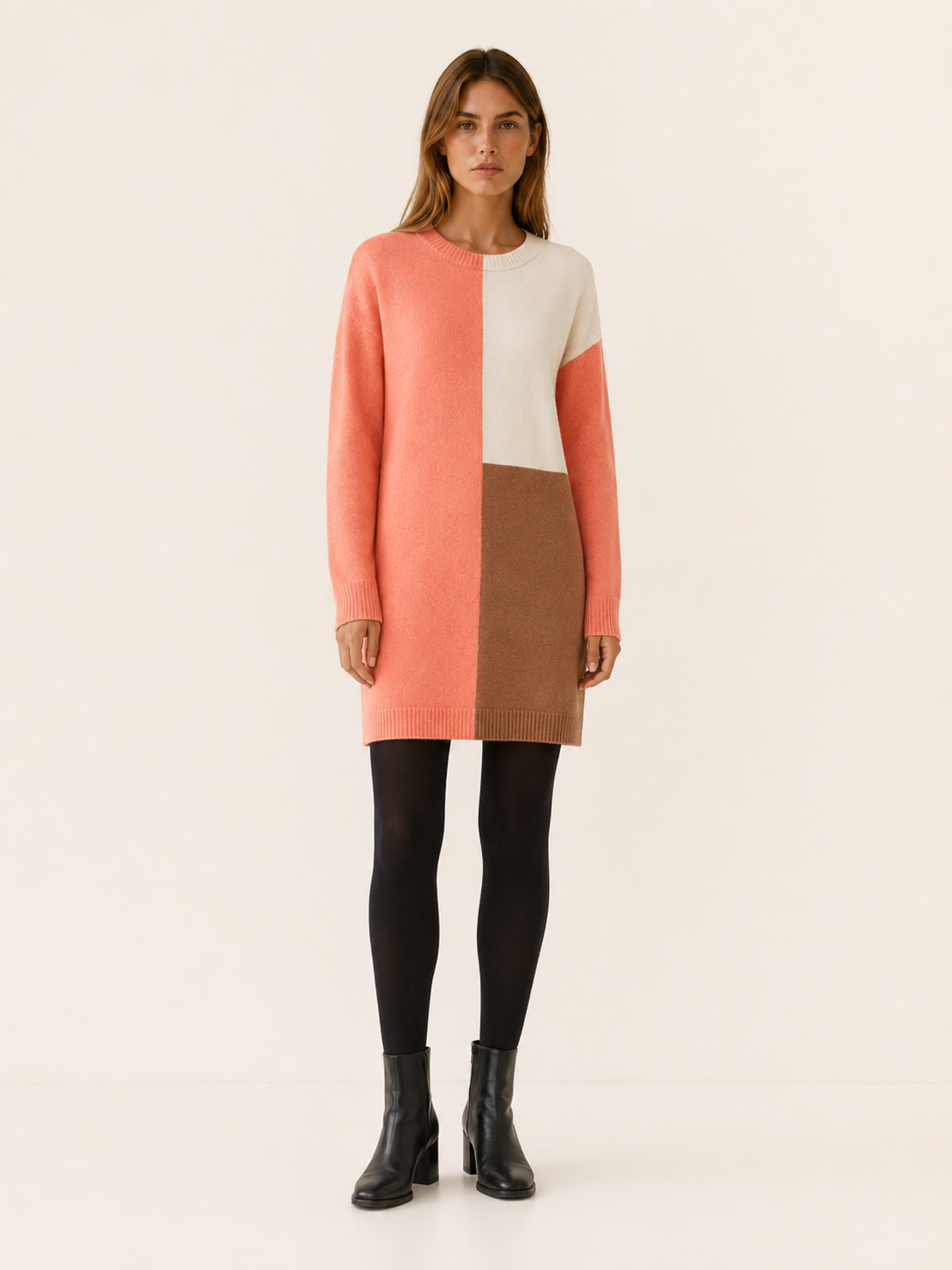 Aureline | Jumper Dress with Colour-Block Design and Relaxed Fit