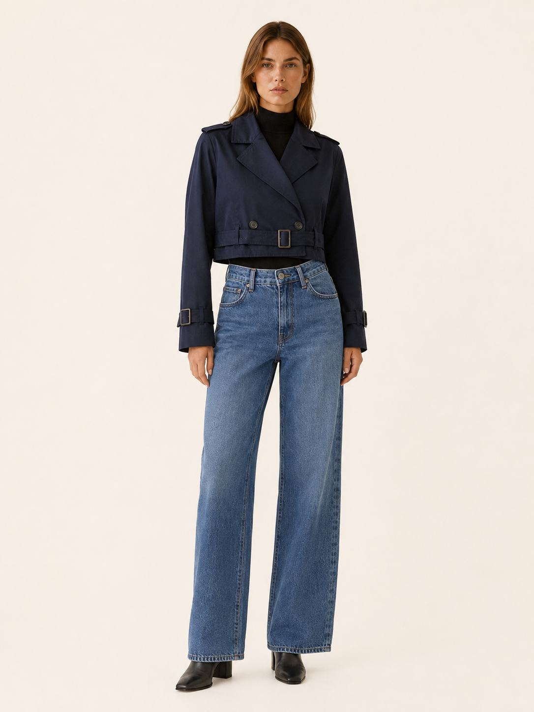 Coralie | Women's Double Breasted Cropped Trench Coat