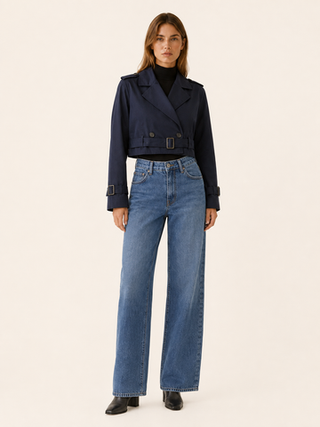 Coralie | Women's Double Breasted Cropped Trench Coat