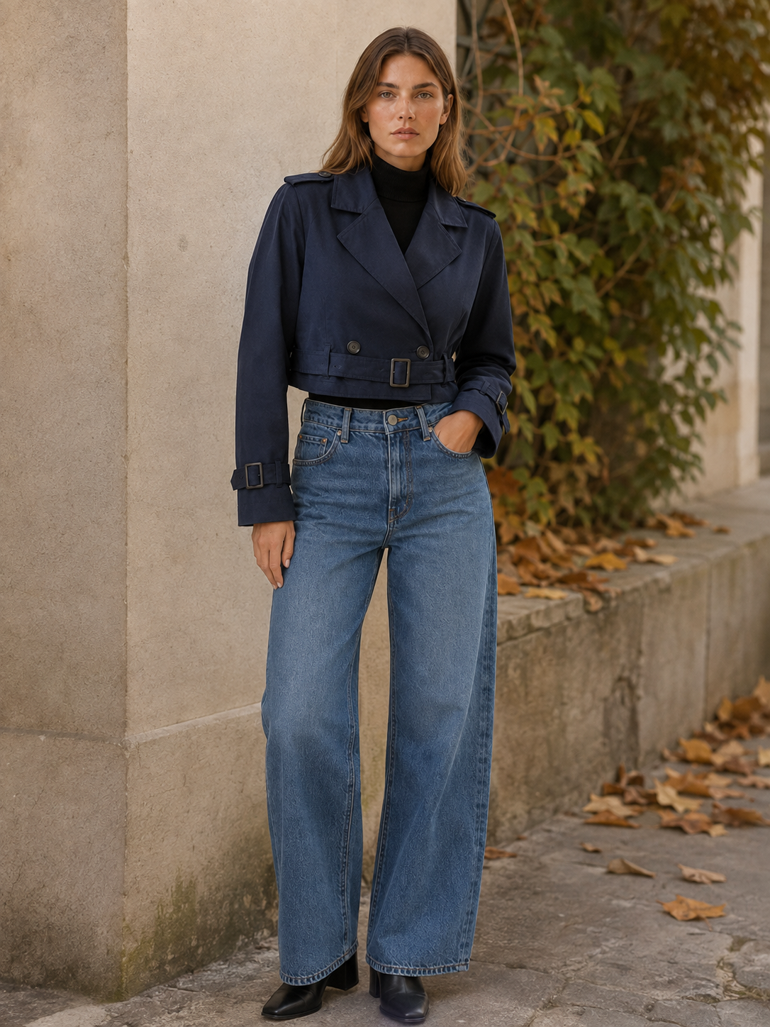 Coralie | Women's Double Breasted Cropped Trench Coat