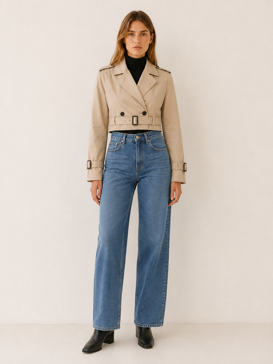 Coralie | Women's Double Breasted Cropped Trench Coat