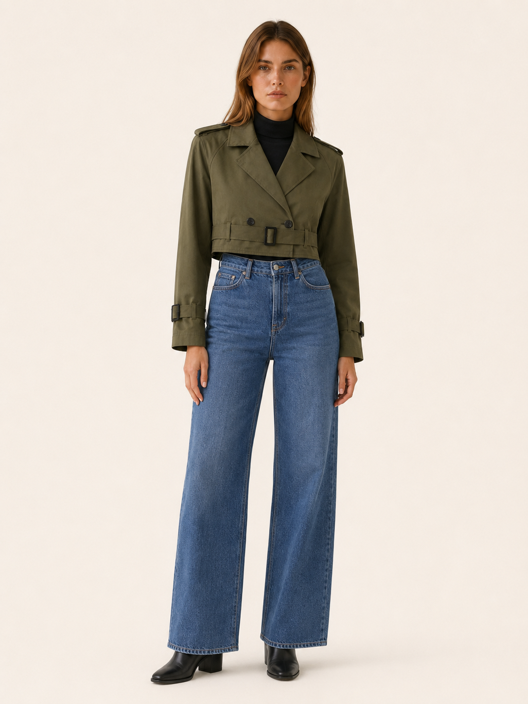 Coralie | Women's Double Breasted Cropped Trench Coat
