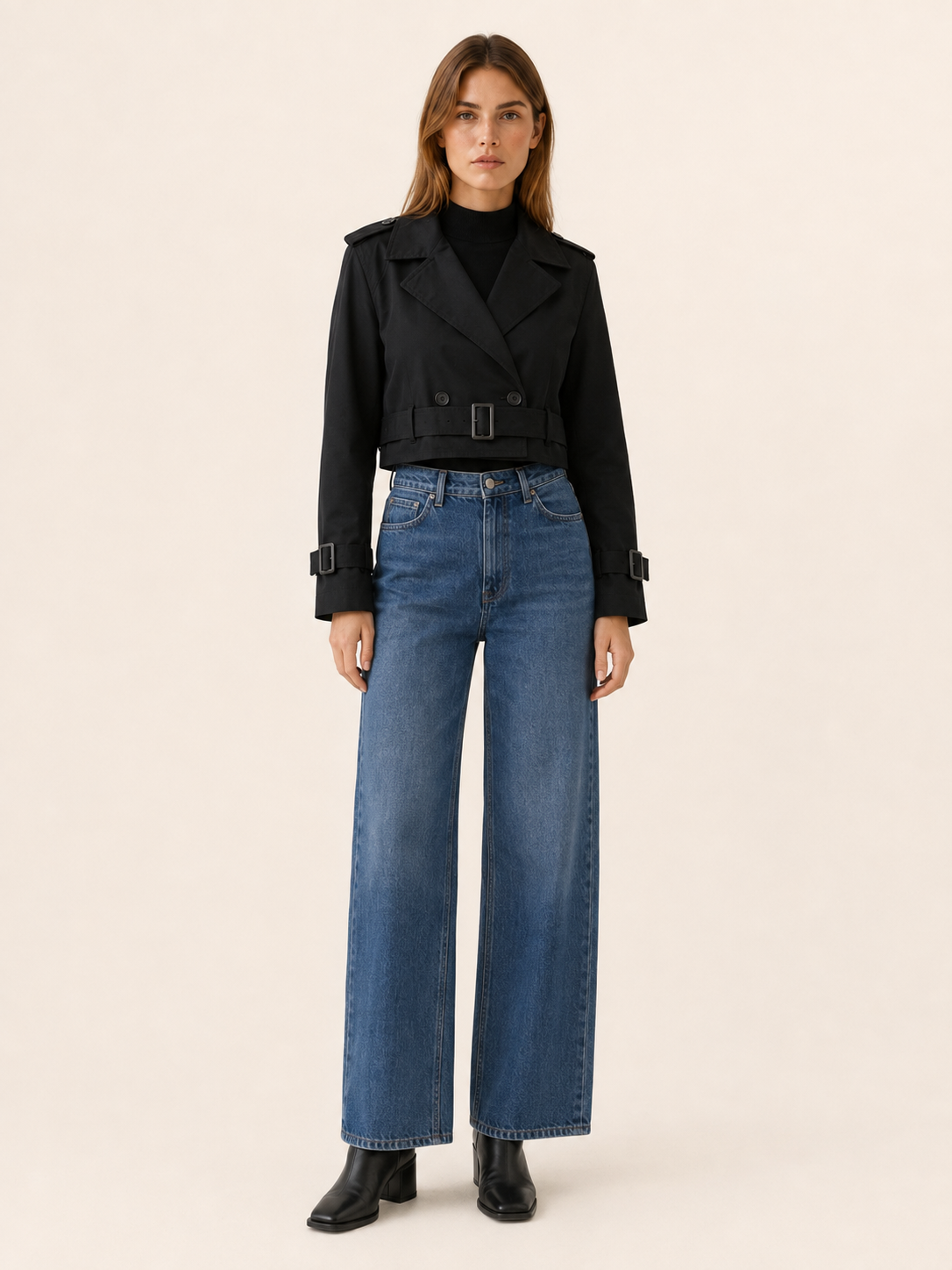 Coralie | Women's Double Breasted Cropped Trench Coat
