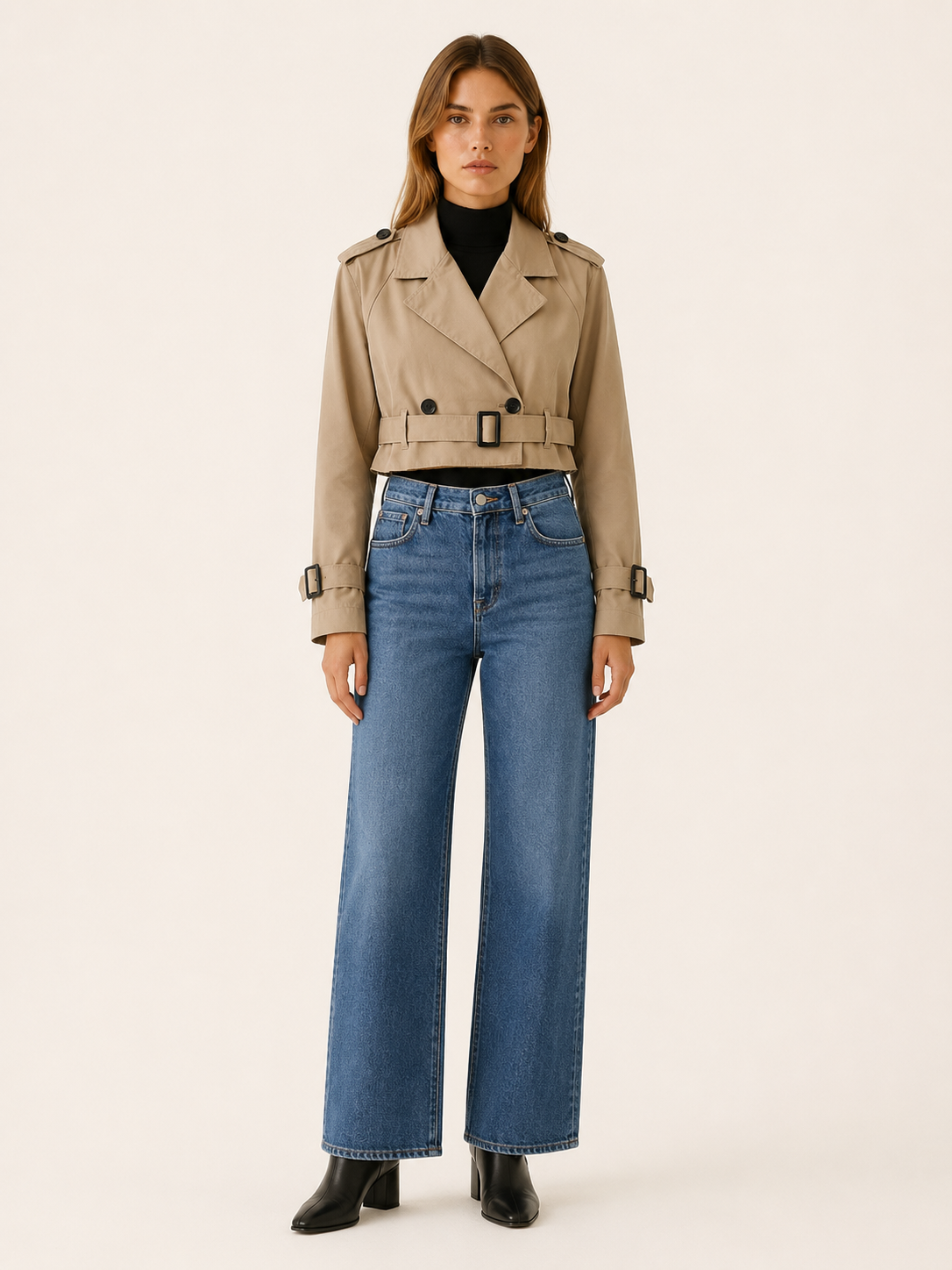 Coralie | Women's Double Breasted Cropped Trench Coat