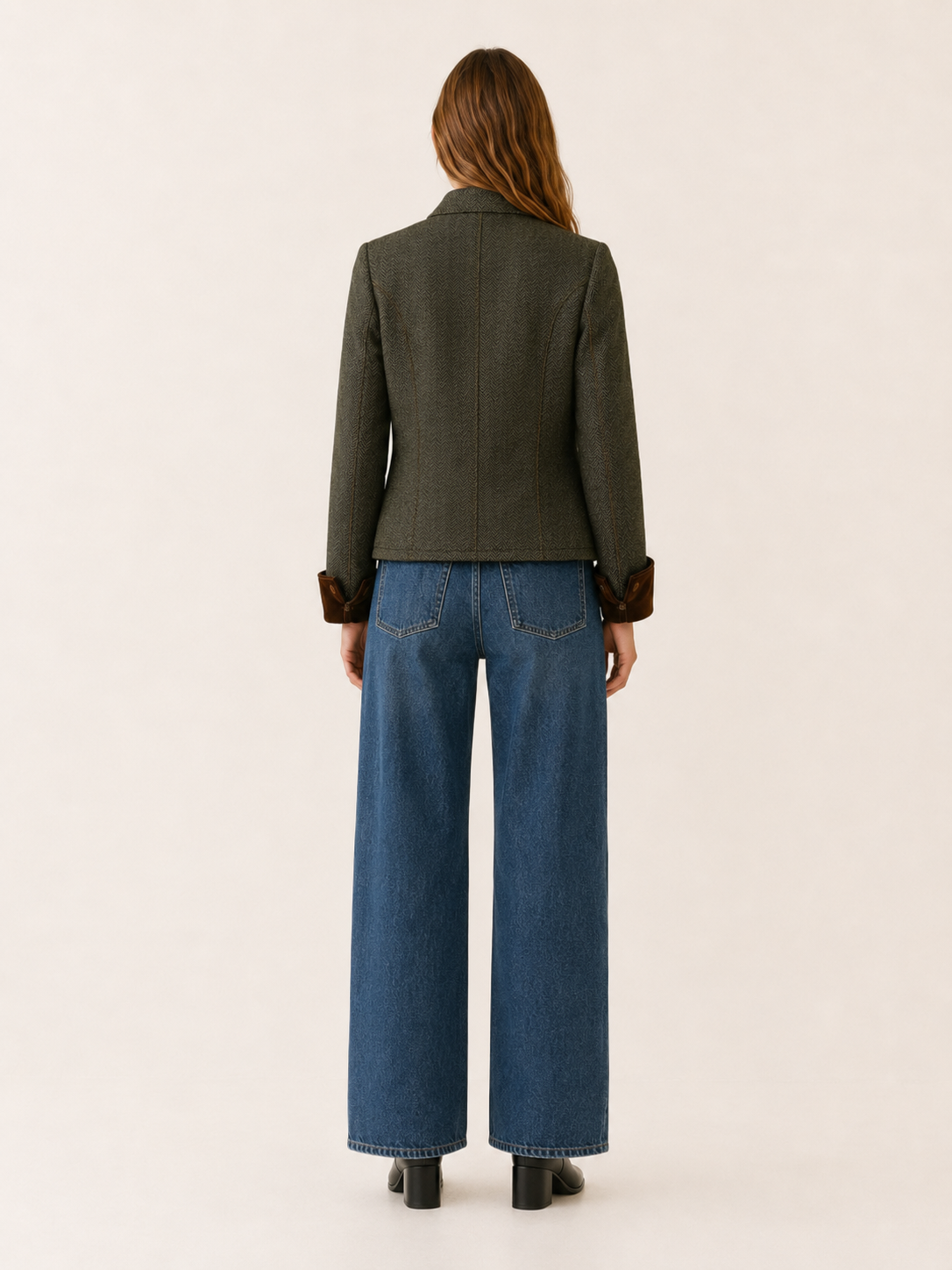 Cressida | Women's Herringbone Cropped Jacket