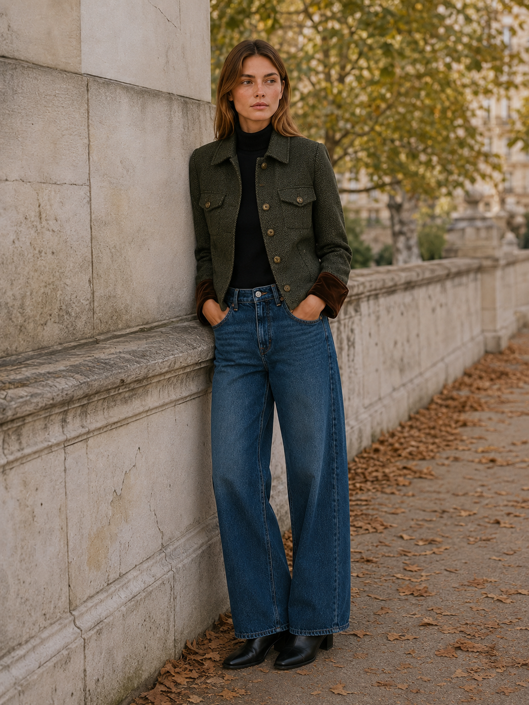 Cressida | Women's Herringbone Cropped Jacket
