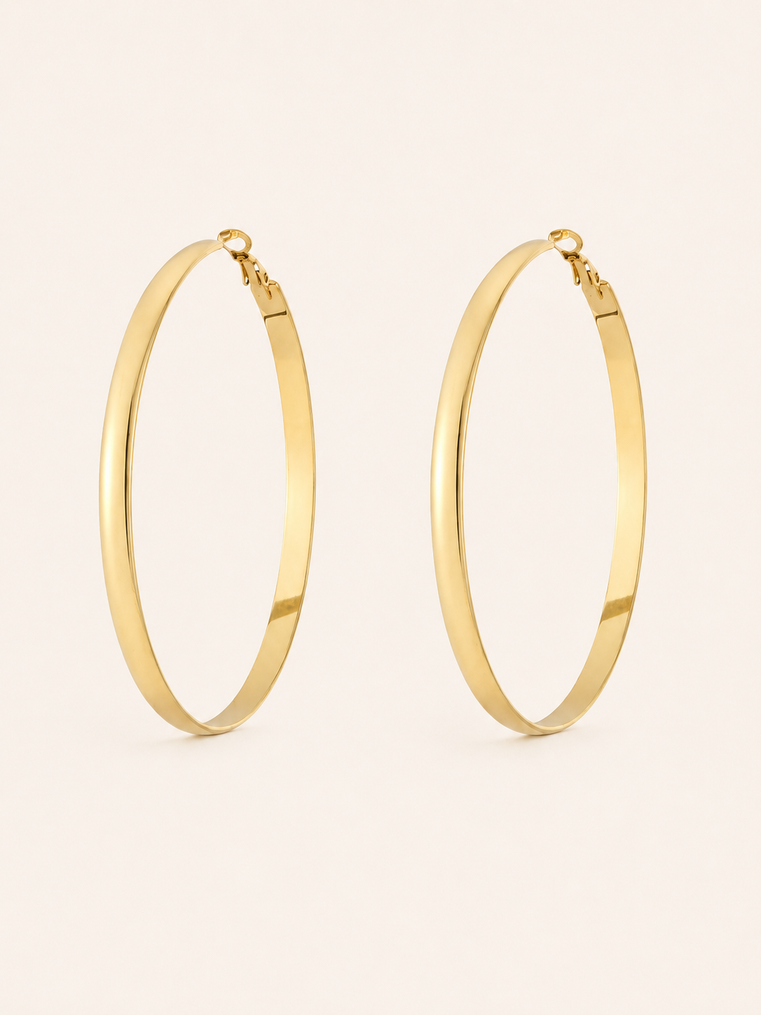 Delaney | Thick Hoop Earrings with Polished Finish