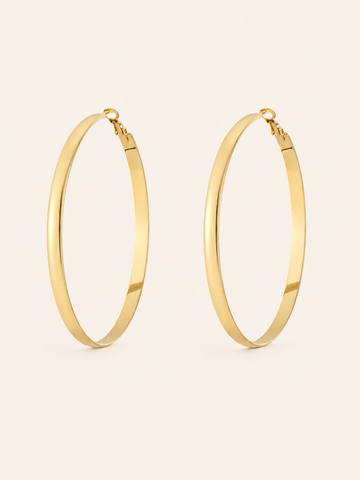 Delaney | Thick Hoop Earrings with Polished Finish