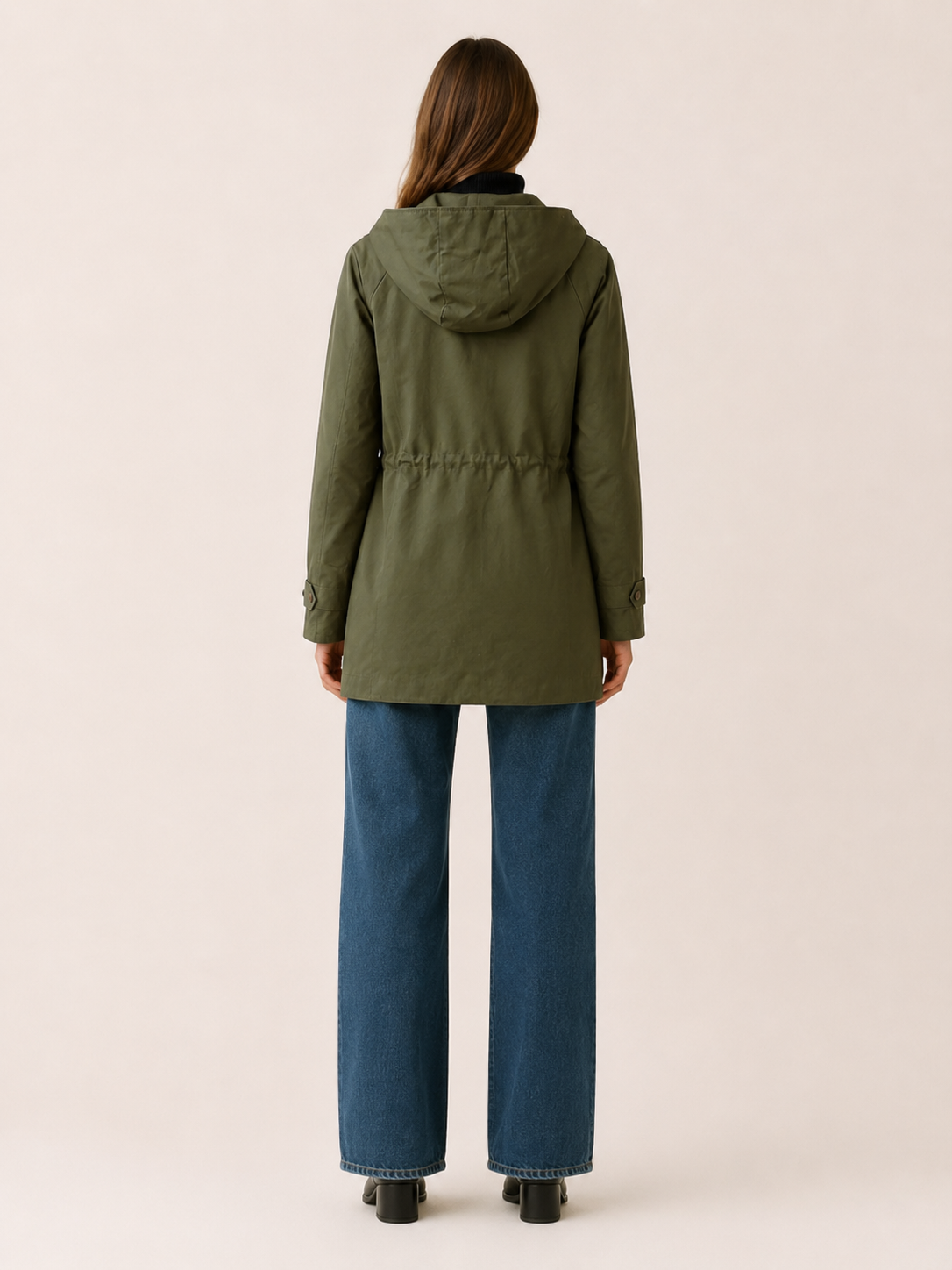 Delphine | Women’s Hooded Trench Coat with Drawstring Waist
