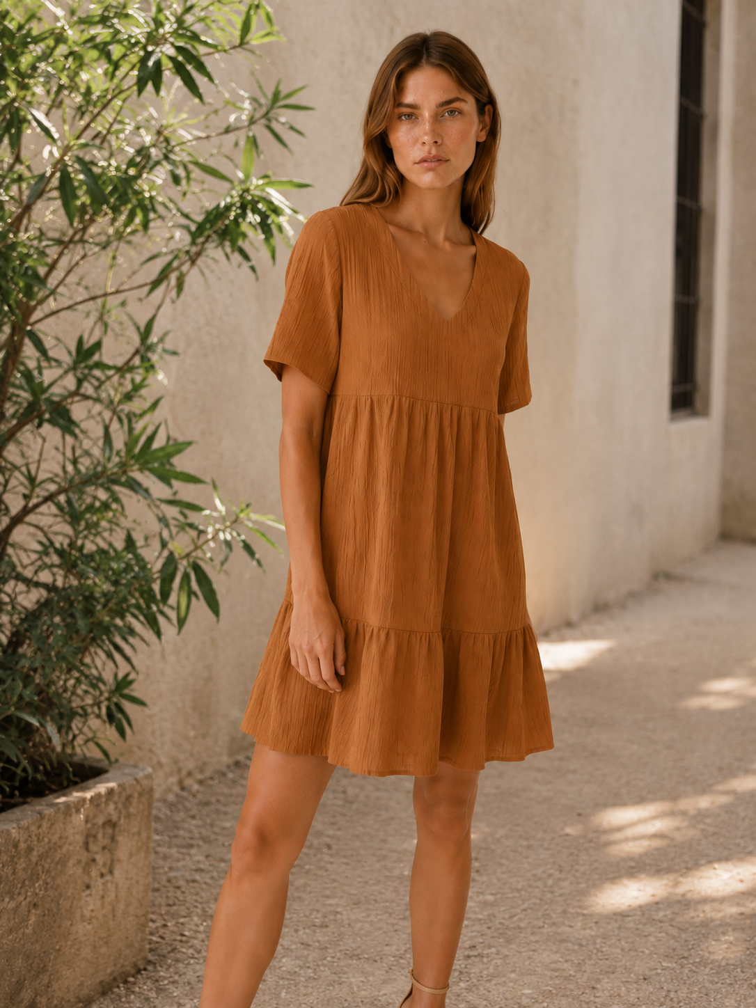Eden | Casual Summer Dress with V Neck Mini Dress