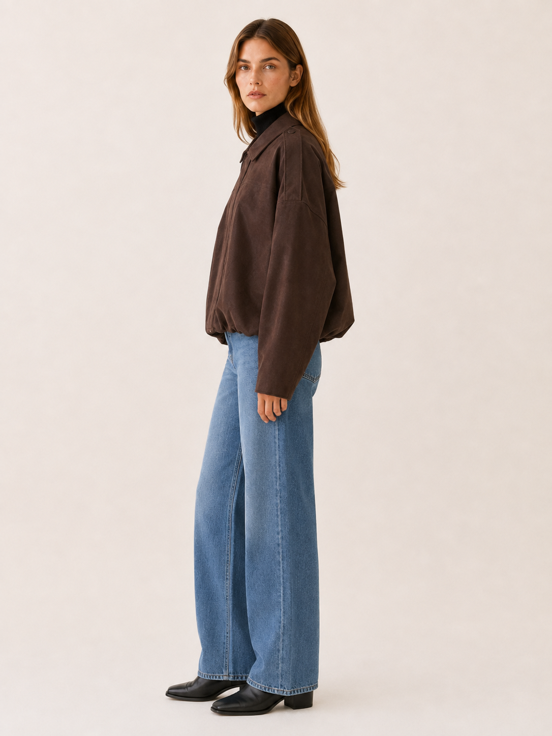 Eirlys | Women's Collared Oversized Bomber Jacket