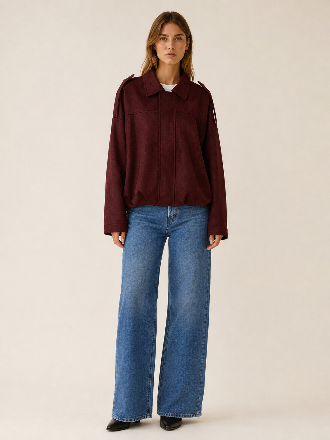 Eirlys | Women's Collared Oversized Bomber Jacket
