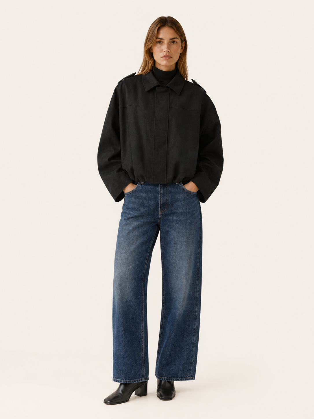 Eirlys | Women's Collared Oversized Bomber Jacket