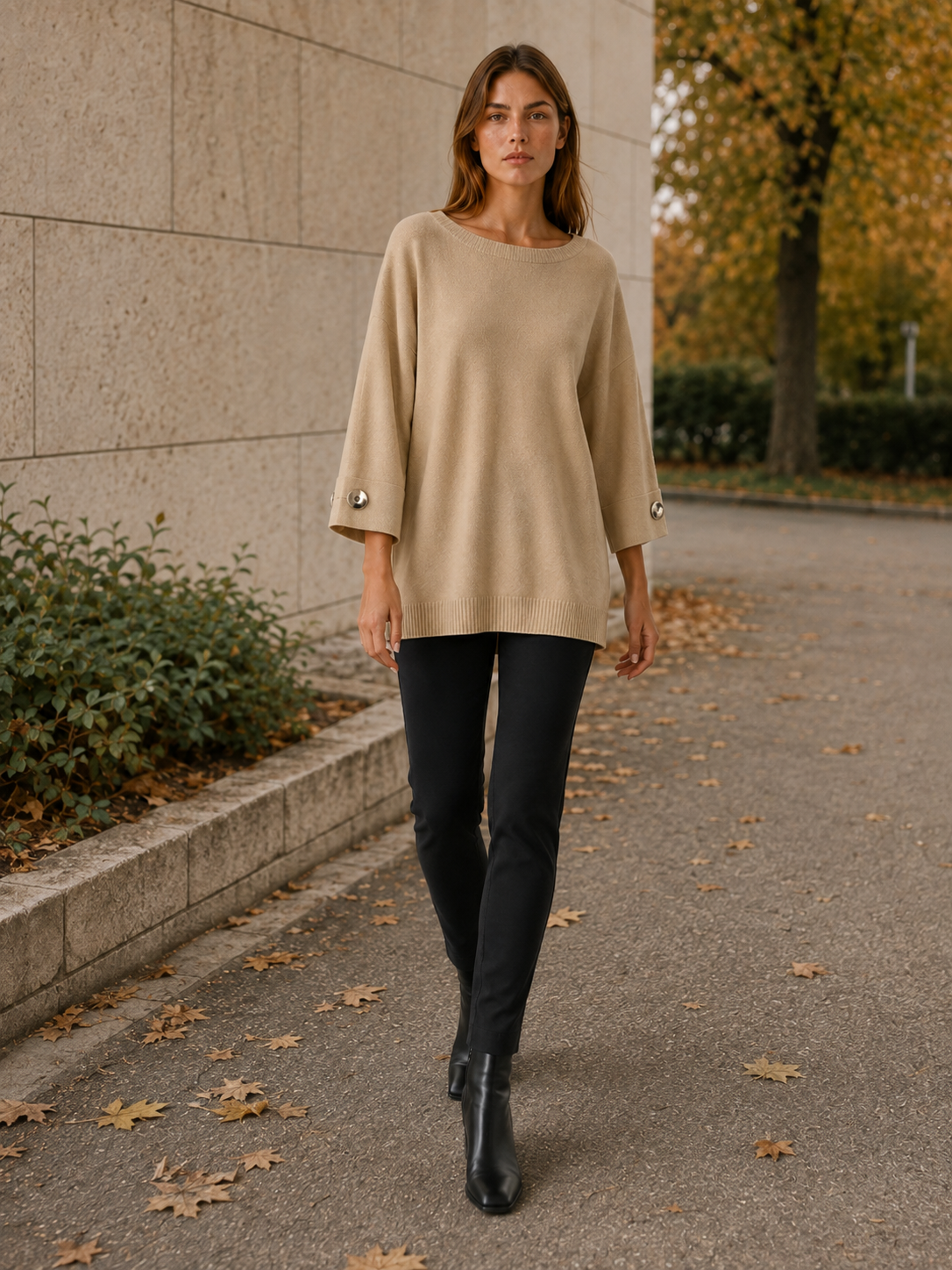 Elarisse | Women's Boat Neck Oversized Jumper