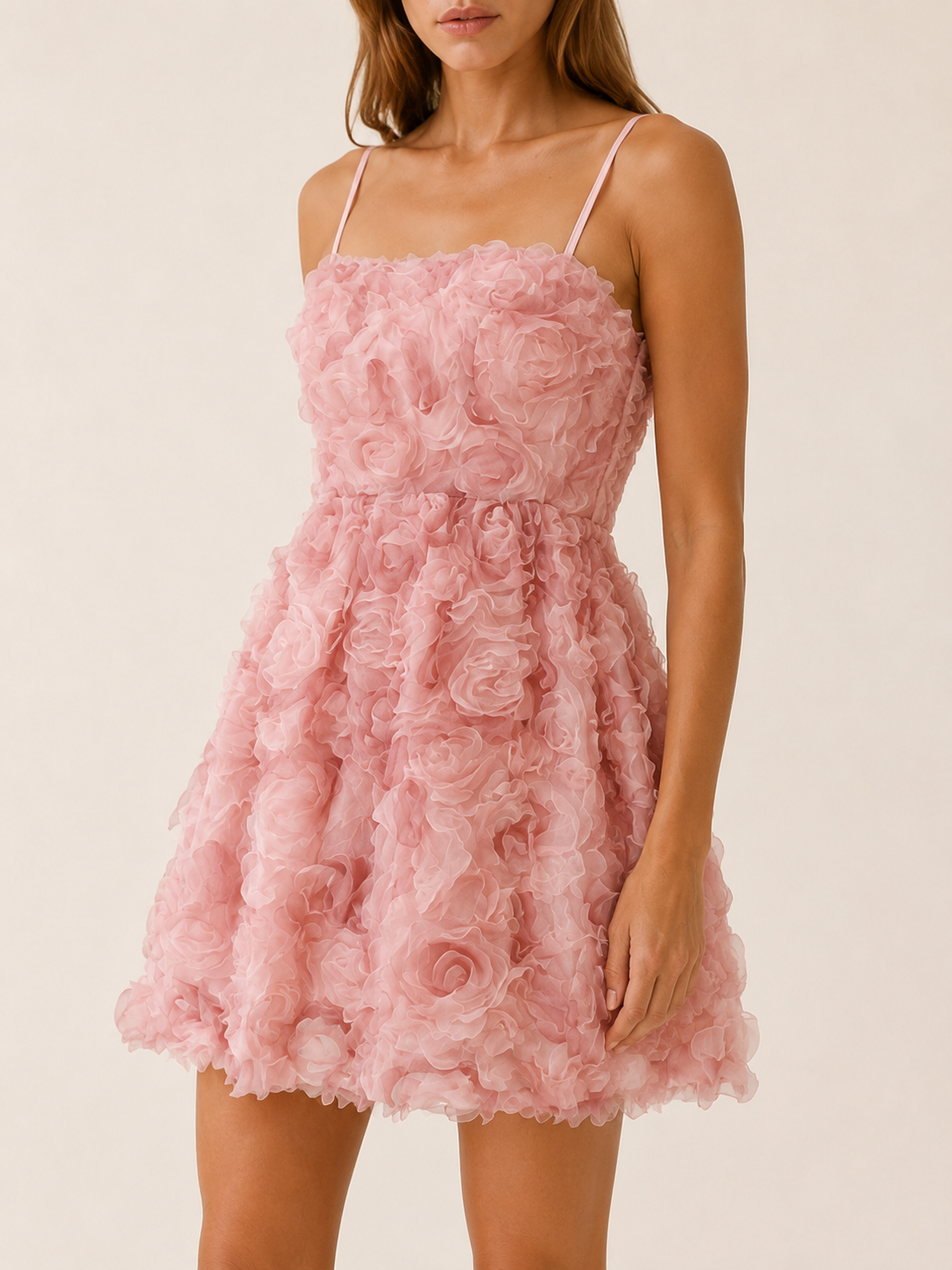 Eliane | Rosette Mini Dress with Strapless Organza Detail