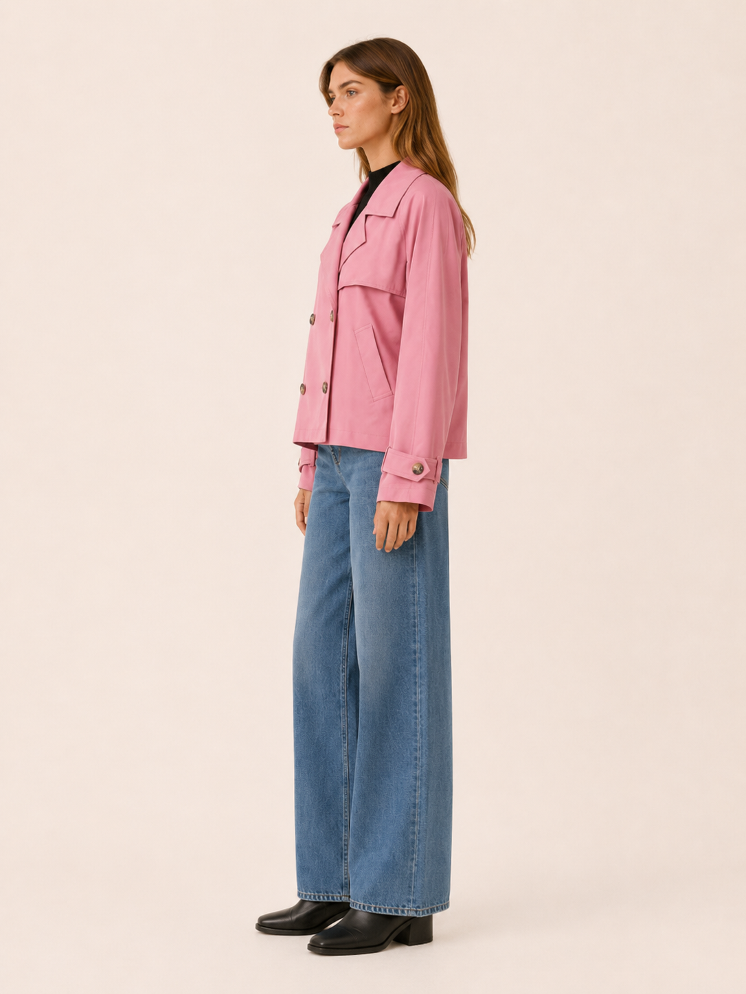 Eloisa | Women’s Short Trench Coat with Double-Breasted Front