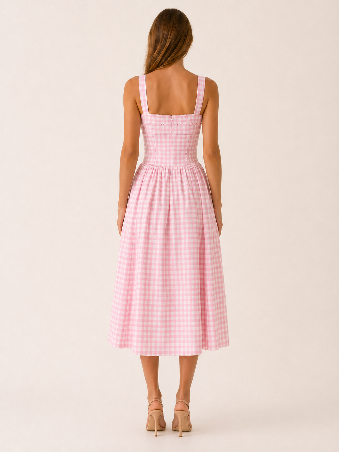 Elowen | Gingham Midi Sundress with Pockets