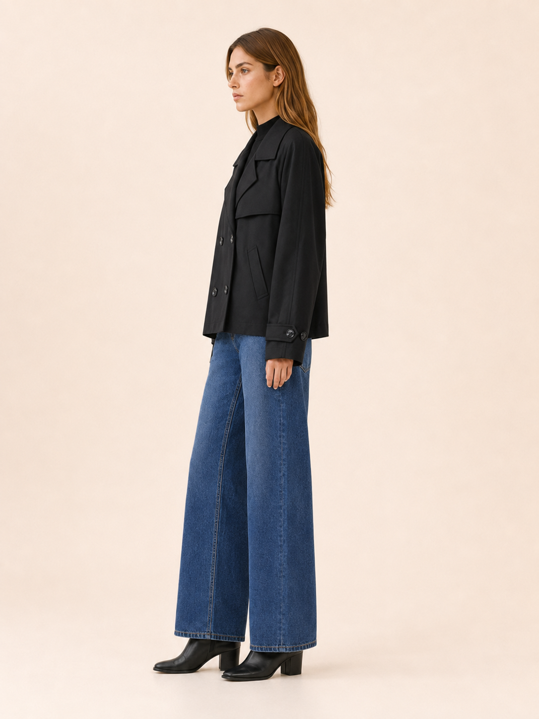 Elowen | Women’s Short Trench Coat with Double-Breasted Front