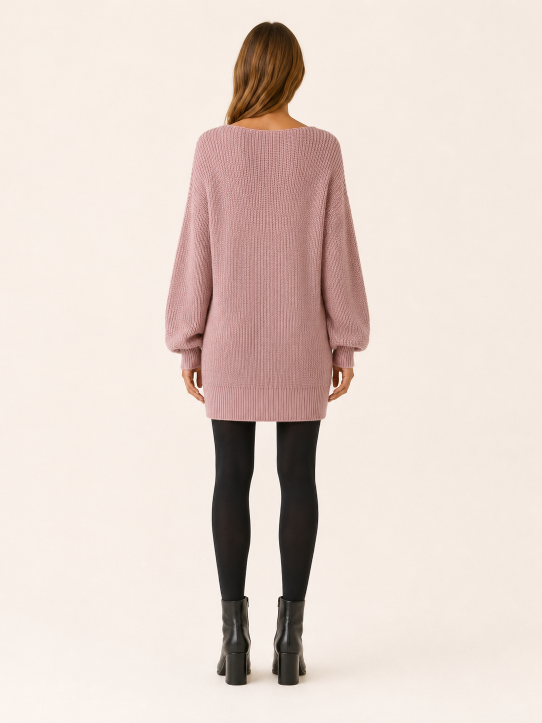 Elowra | Sweater Dress with Boat Neck and Long Sleeves
