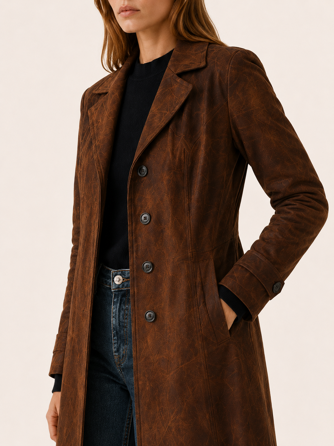 Elspeth | Women's Trench Coat with Longline Fit