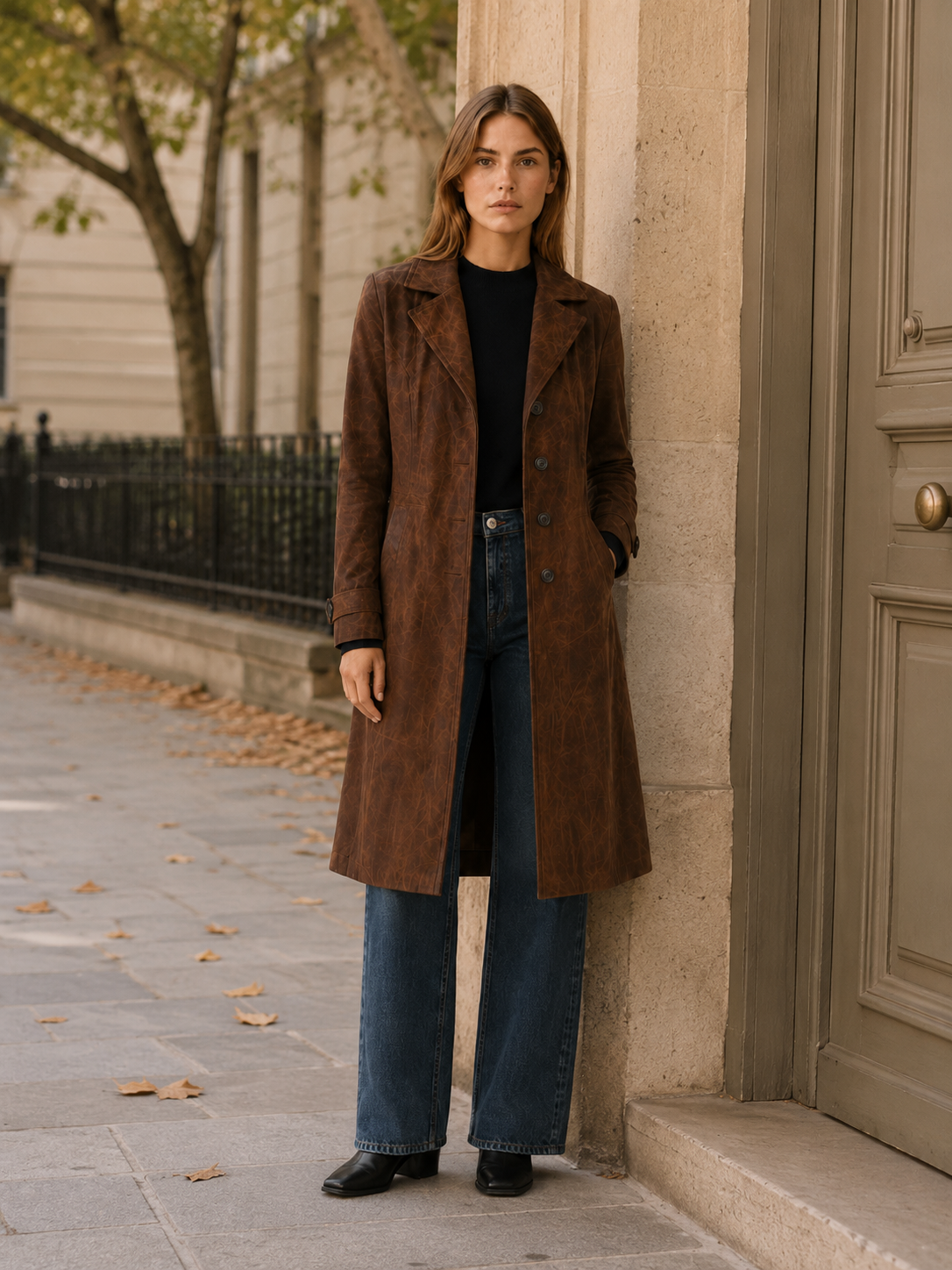 Elspeth | Women's Trench Coat with Longline Fit