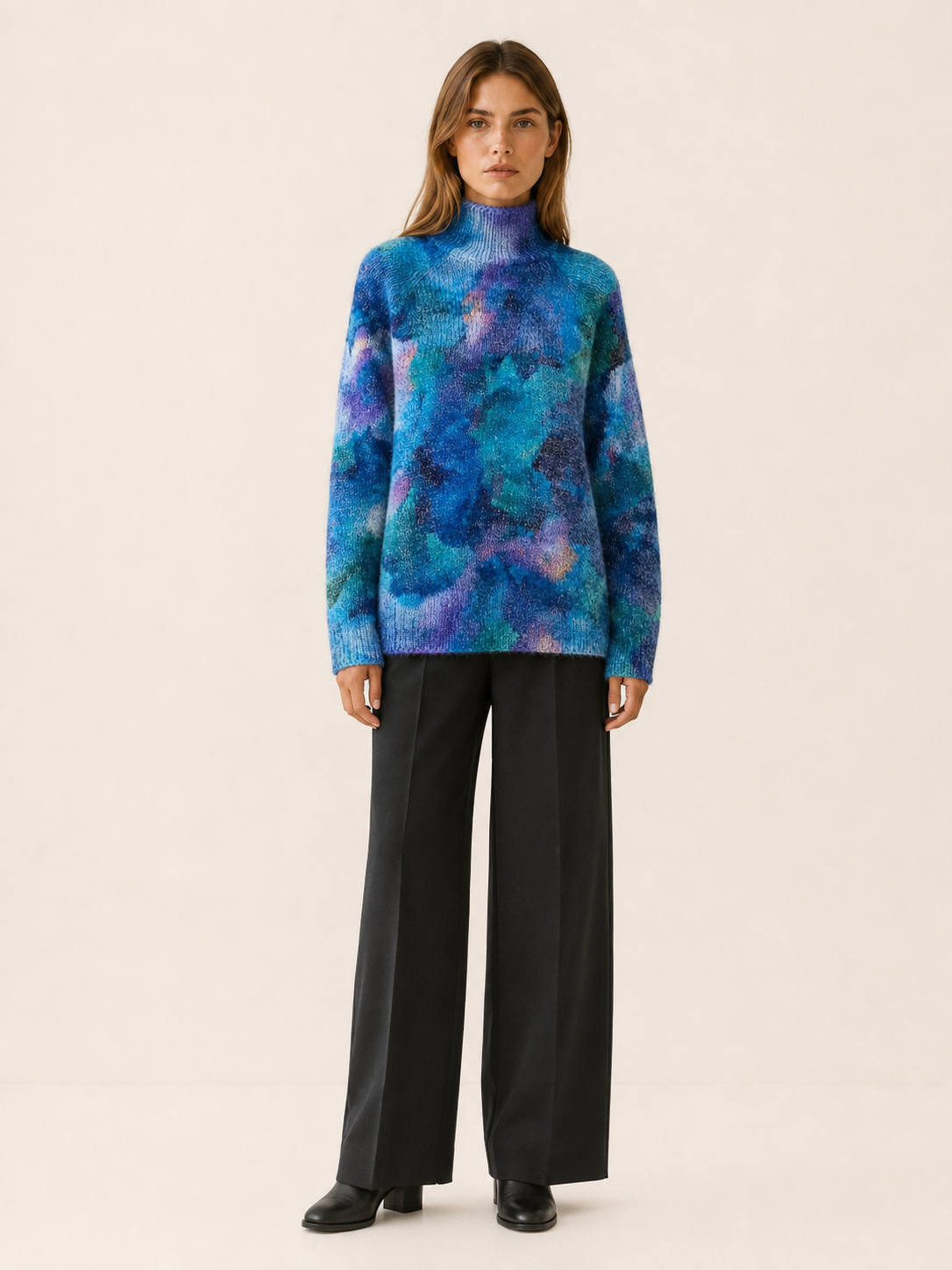 Elyndra | Women's Woodland Motif High Neck Jumper