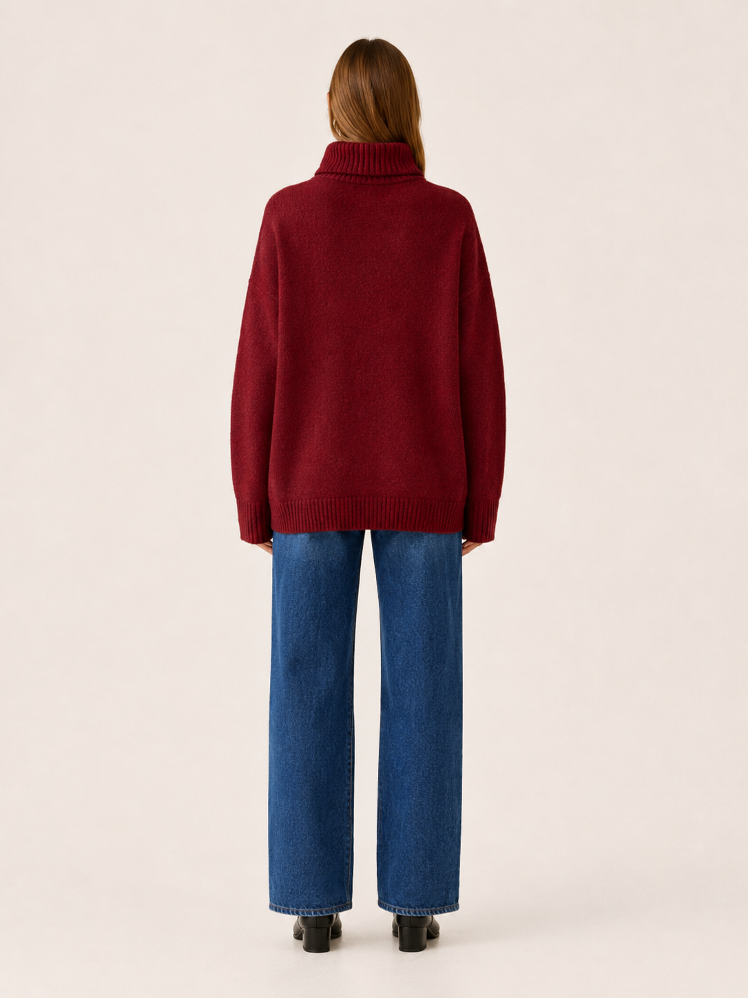 Elyvara | High Neck Sweater with Split Stepped Hem