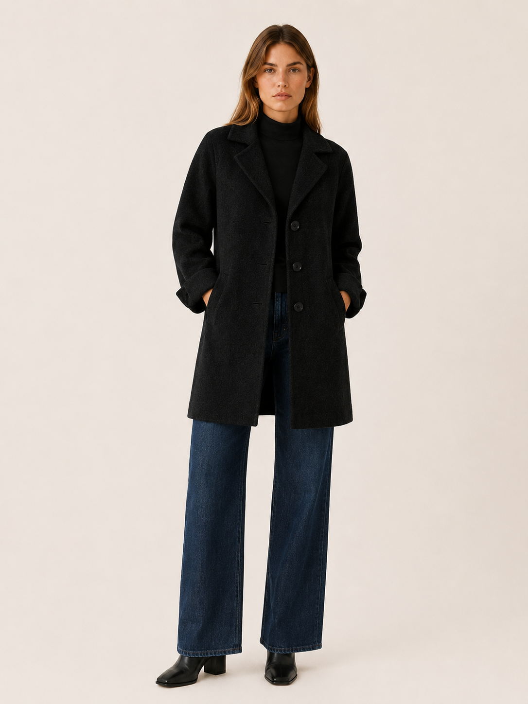 Endellion | Women's Notched Lapel Longline Coat