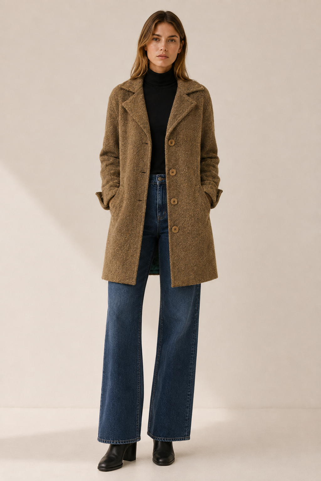 Endellion | Women's Notched Lapel Longline Coat