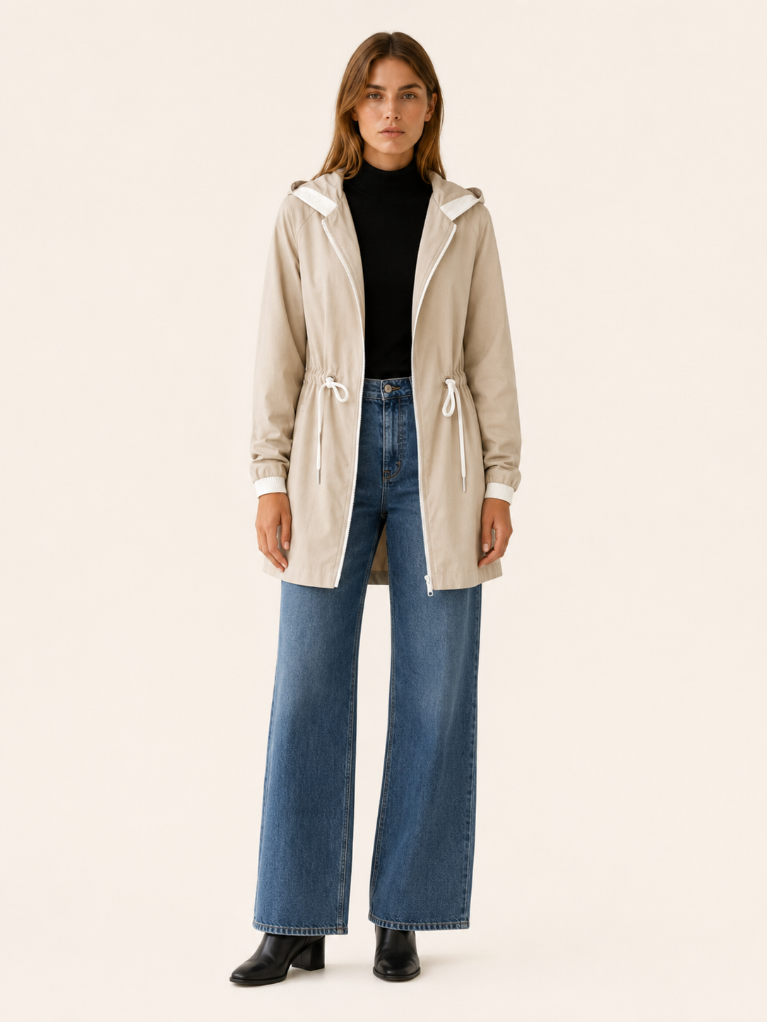 Estelle | Women’s Lightweight Trench Coat with Drawstring Waist