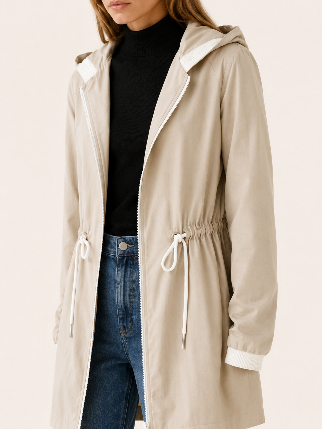 Estelle | Women’s Lightweight Trench Coat with Drawstring Waist