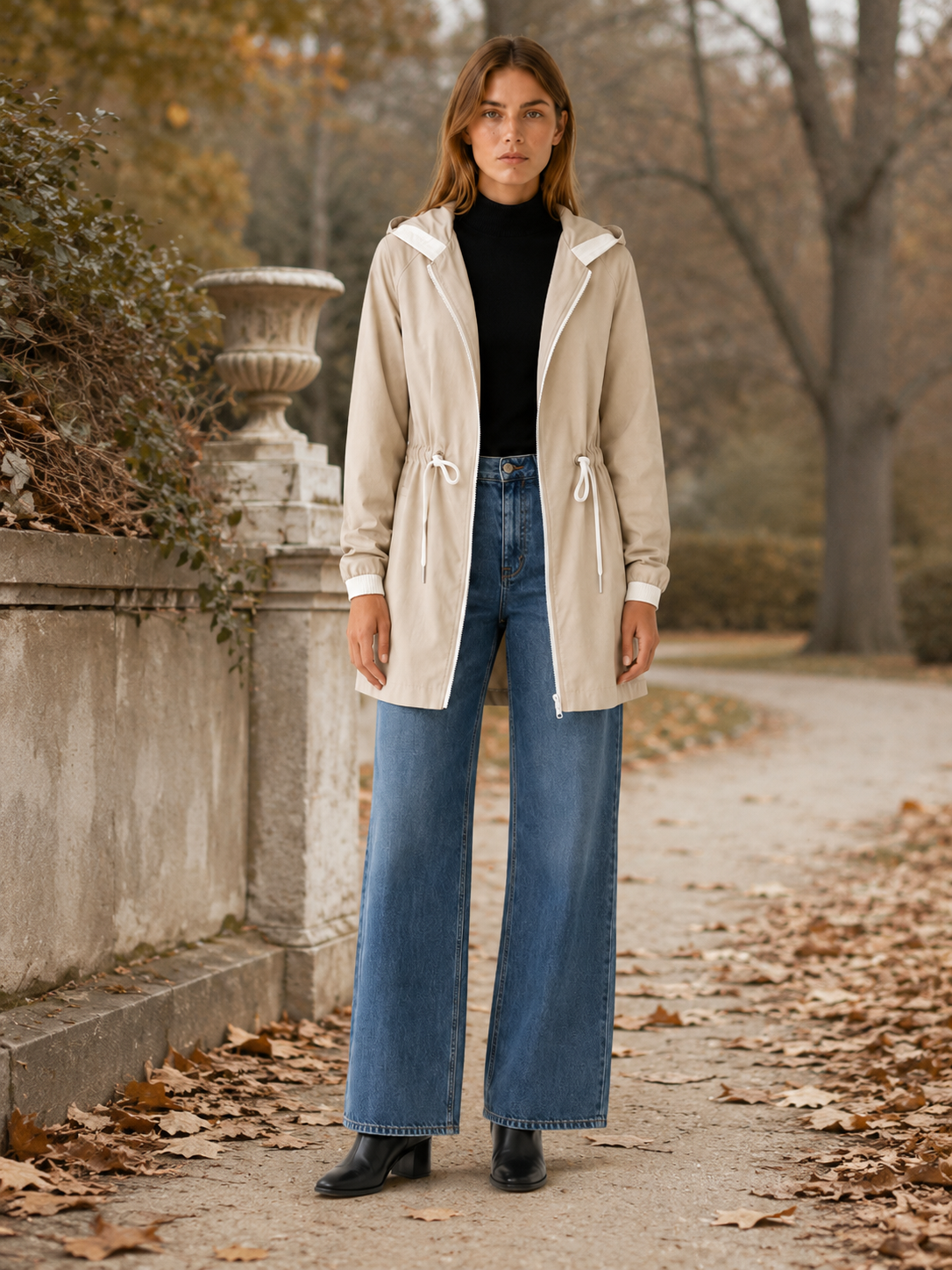 Estelle | Women’s Lightweight Trench Coat with Drawstring Waist