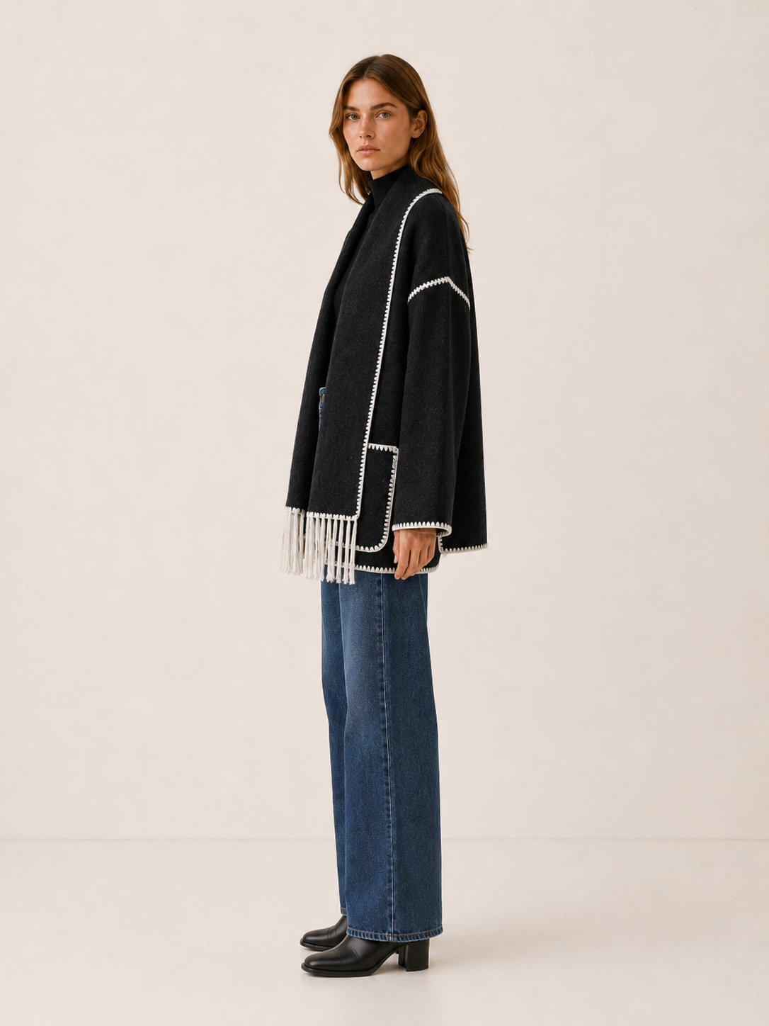 Etheldreda | Women's Scarf Collar Cape Coat