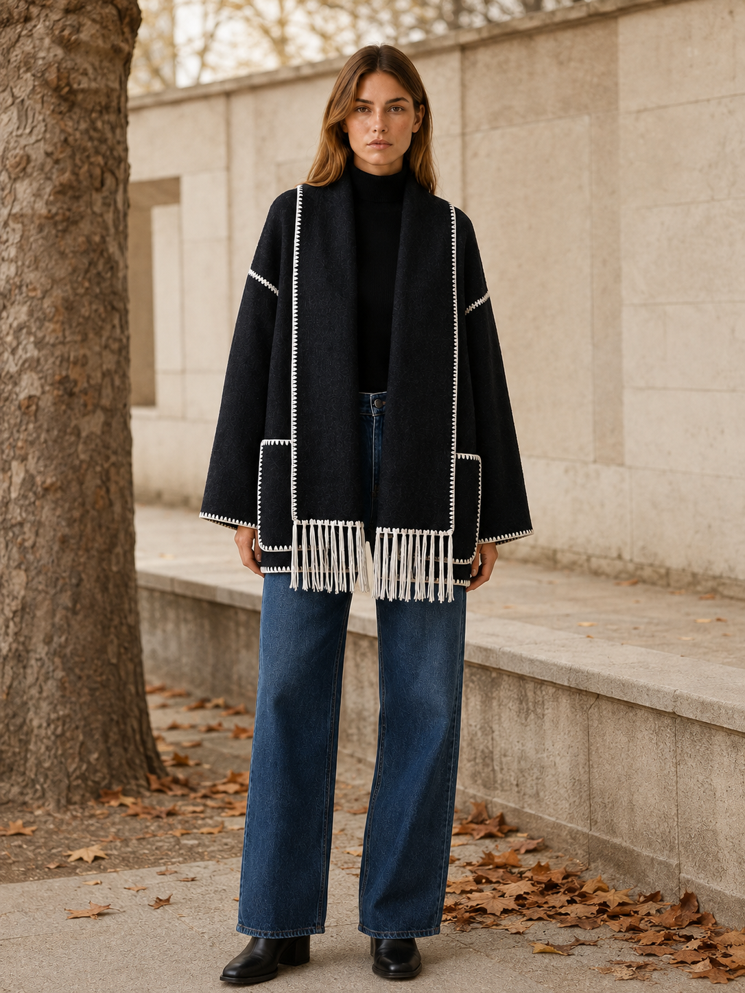 Etheldreda | Women's Scarf Collar Cape Coat