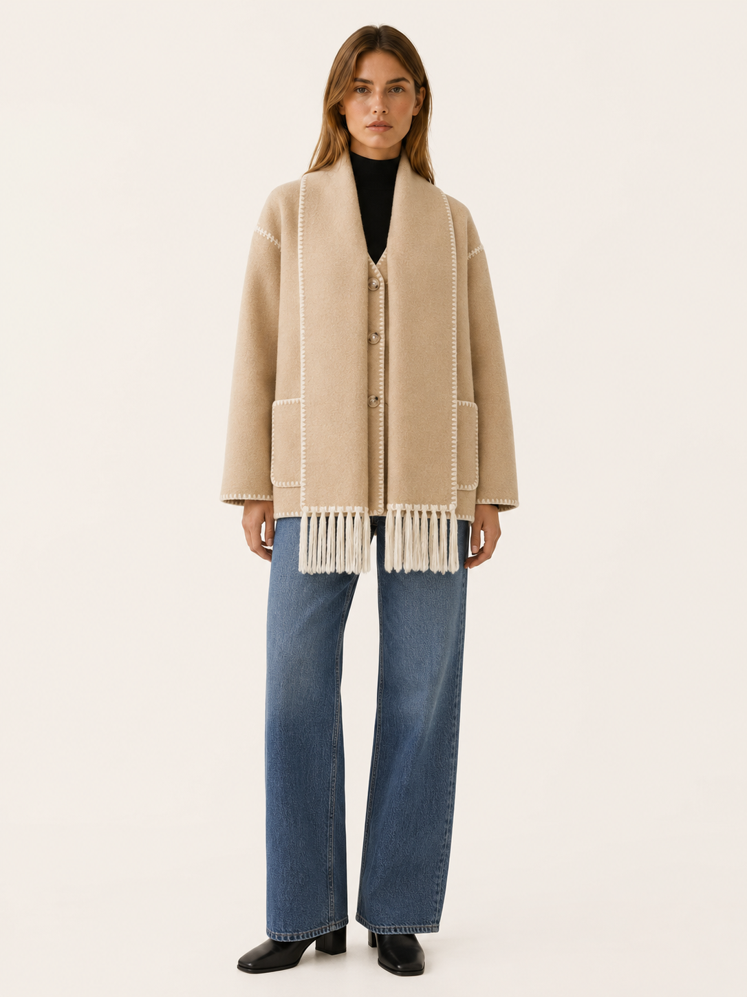 Etheldreda | Women's Scarf Collar Cape Coat