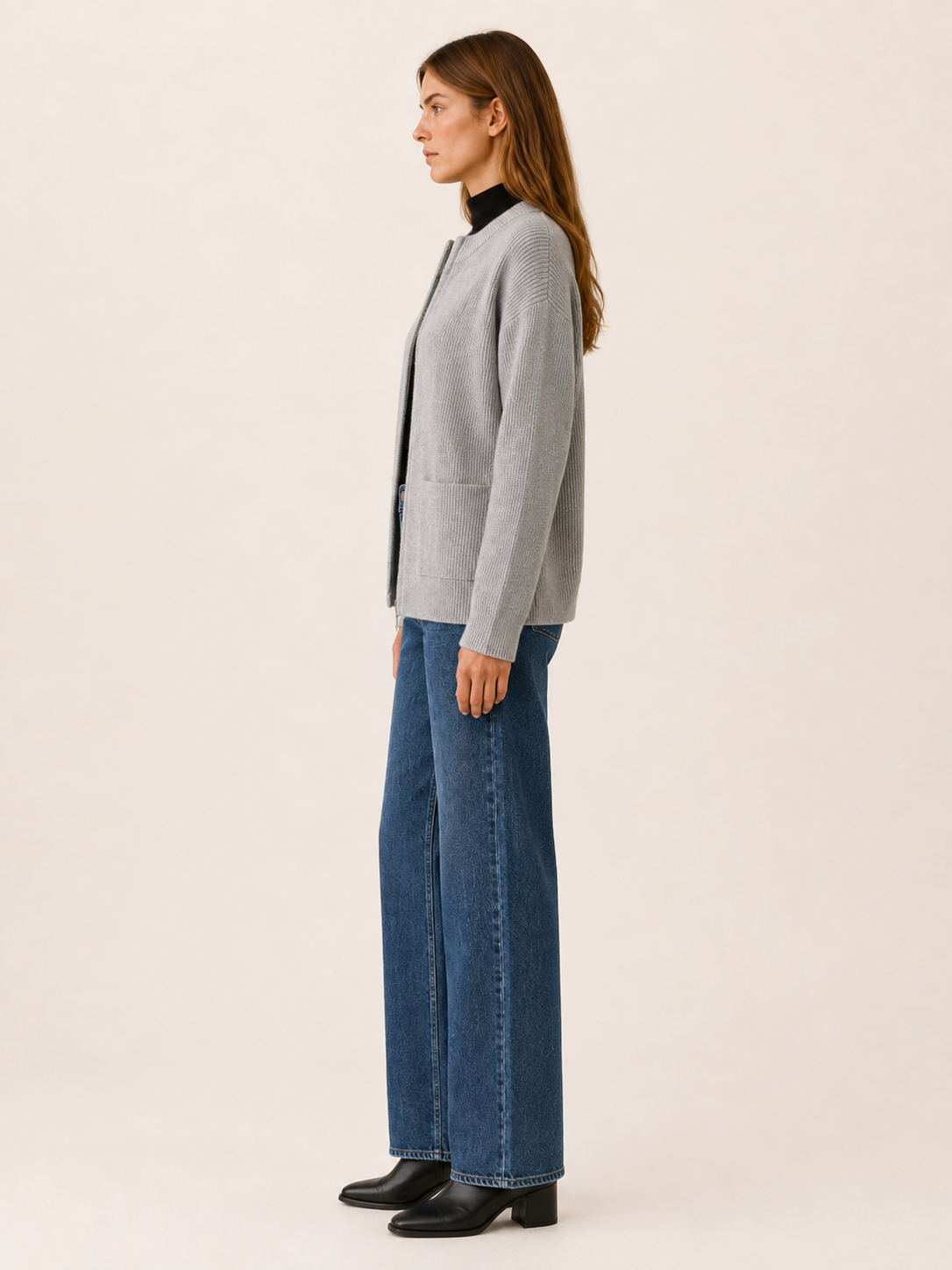 Evadelle | Women's Zip Through Knitted Cardigan