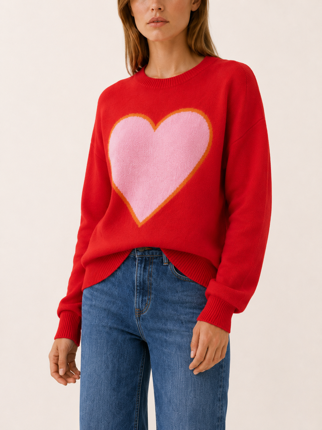 Evadina | Round Neck Jumper with Heart Detail