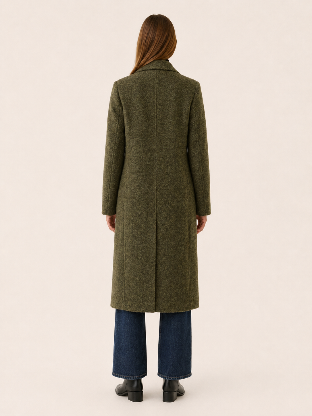 Evelyn | Women’s Long Coat with Double-Breasted Front