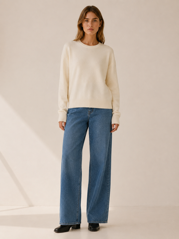 Felorine | Knit Sweater with Round Neck and Oversized Fit