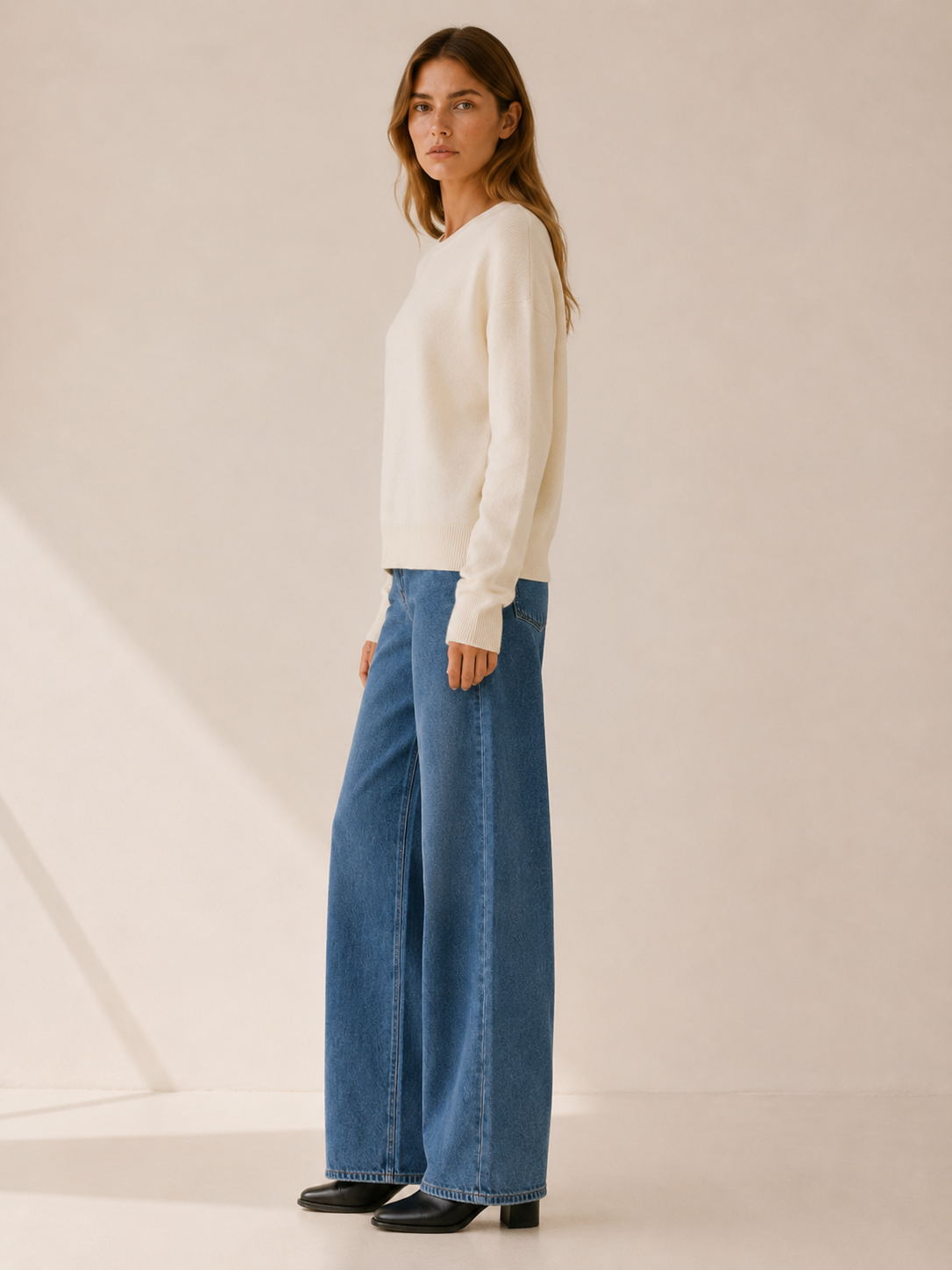 Felorine | Knit Sweater with Round Neck and Oversized Fit