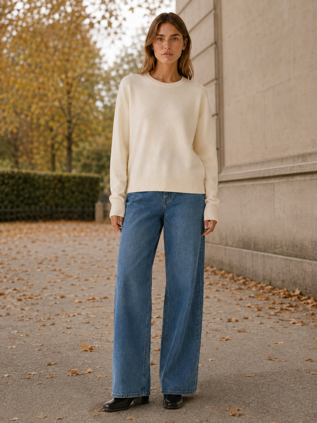 Felorine | Knit Sweater with Round Neck and Oversized Fit