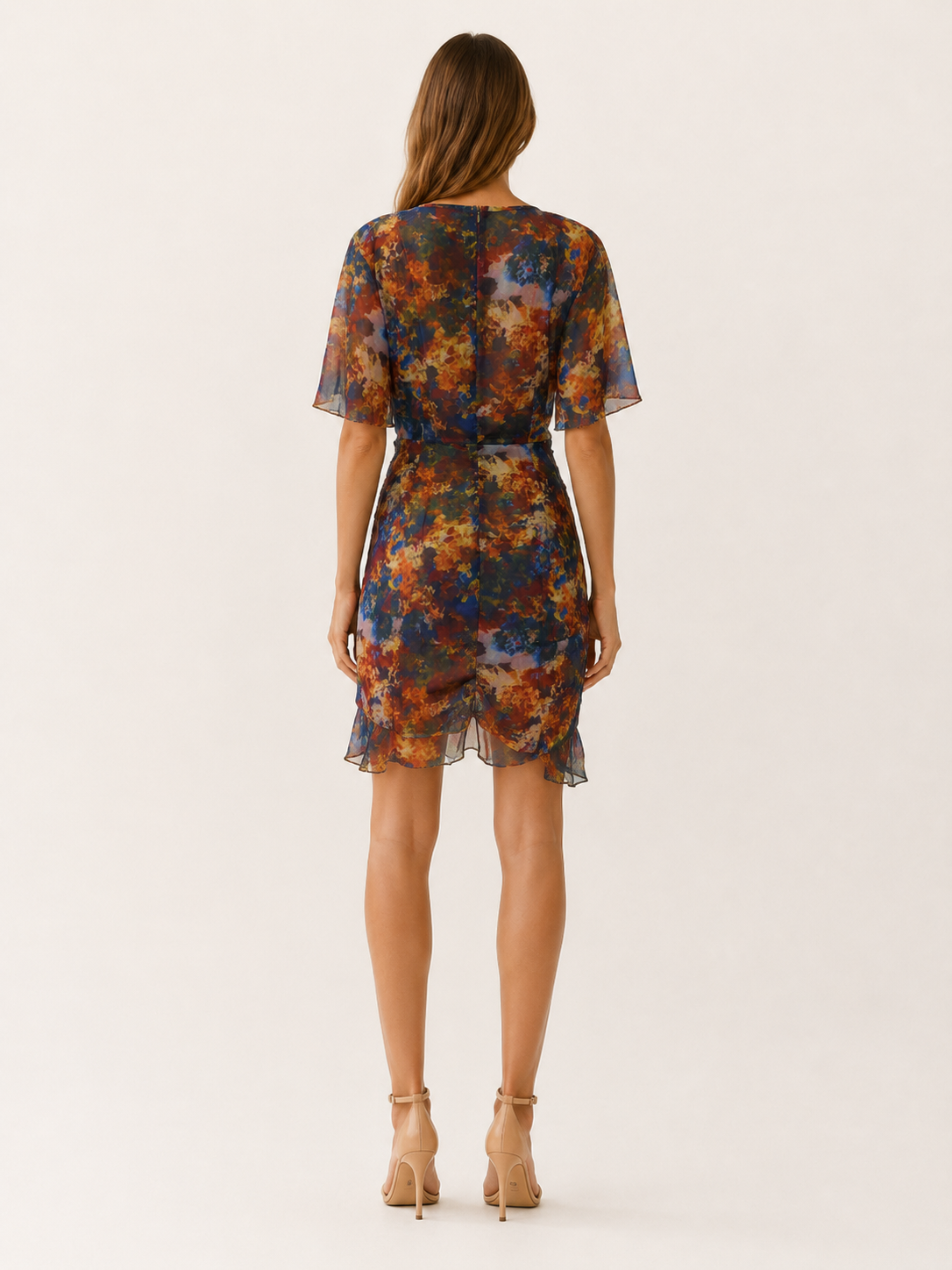 Finley | Bohemian Midi Dress with V Neck Abstract Print