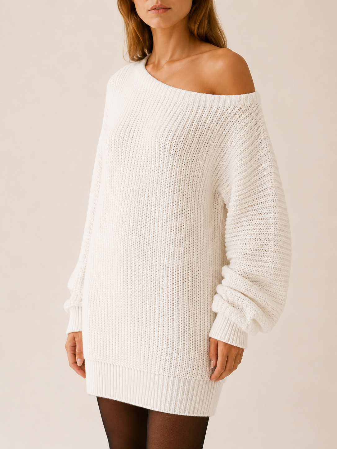 Fiora | Jumper Dress with Bardot Neckline and Mini Fit