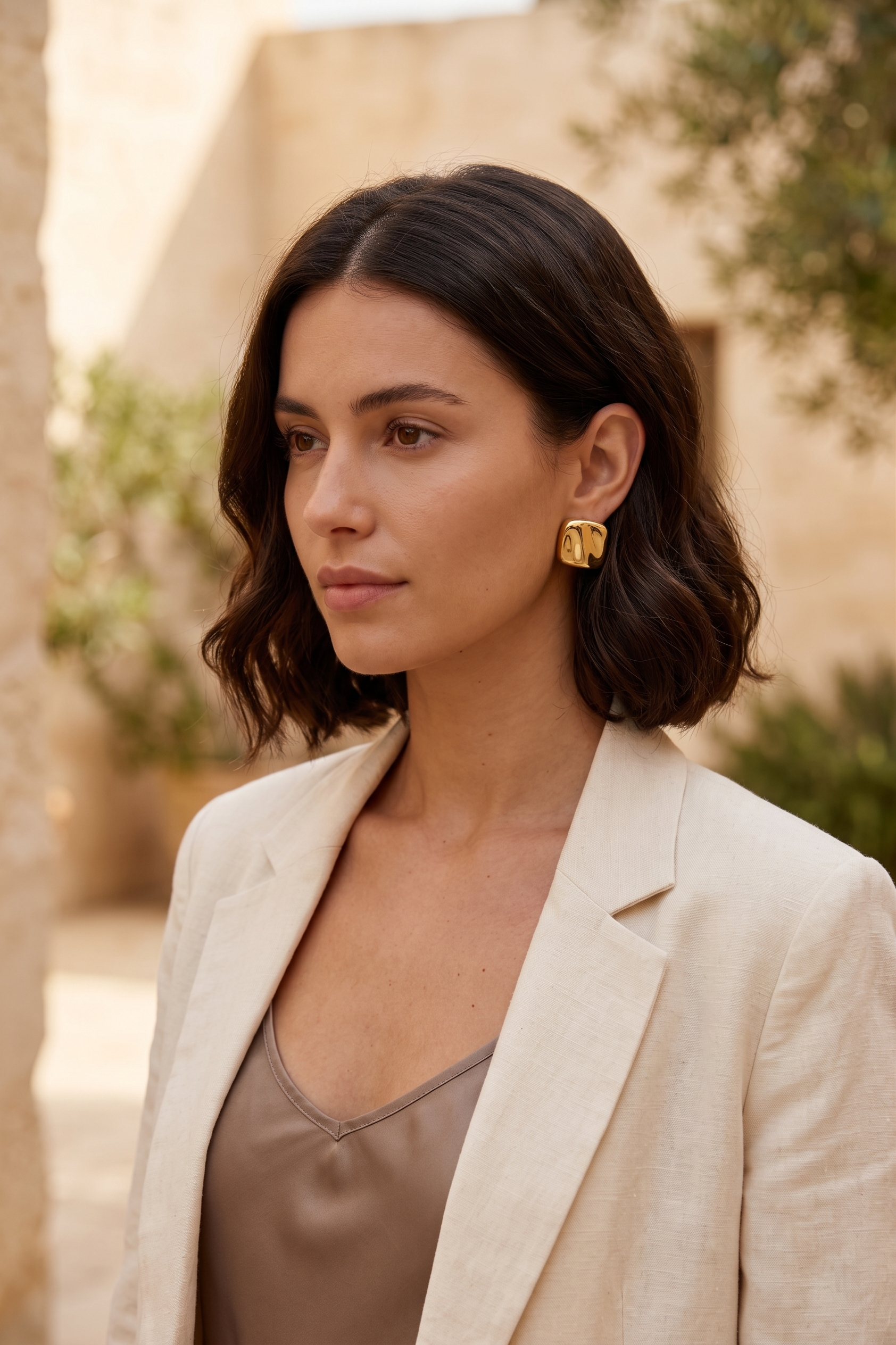 Florence | Gold Square Stud Earrings