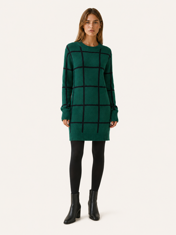 Florence | Jumper Dress with Plaid Pattern and Mini Fit
