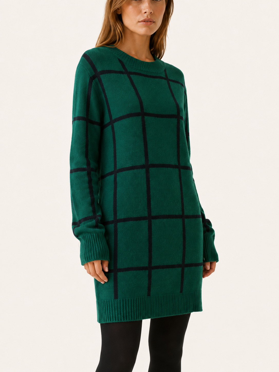 Florence | Jumper Dress with Plaid Pattern and Mini Fit