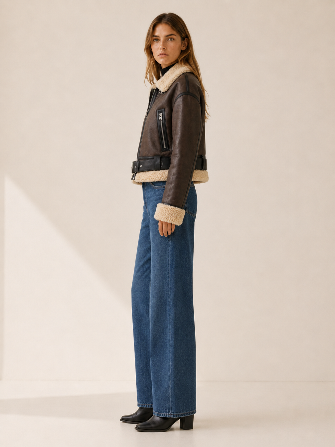 Freya | Women's Cropped Aviator Bomber Jacket