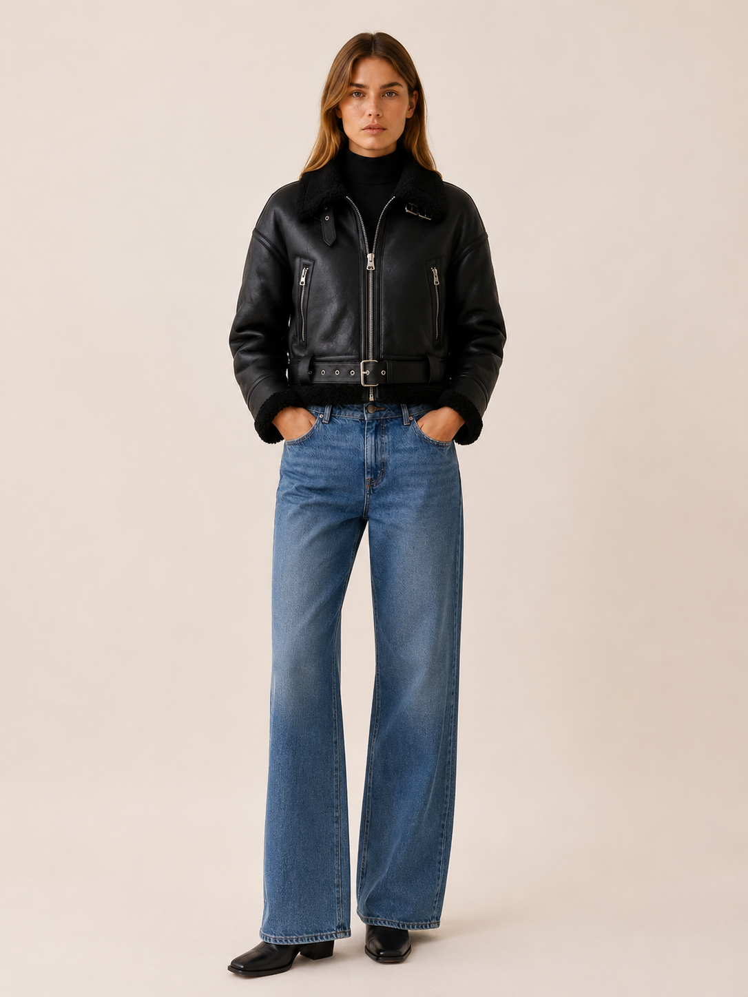 Freya | Women's Cropped Aviator Bomber Jacket